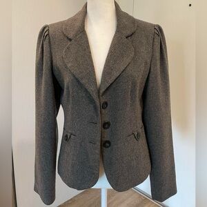Gray Women's Wool Blazer - Size S